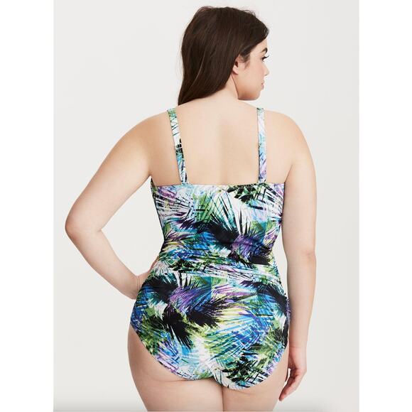 Torrid Underwire Lace-Up One Piece Swimsuit Cool Tropical Plus Size 4X - Picture 4 of 14